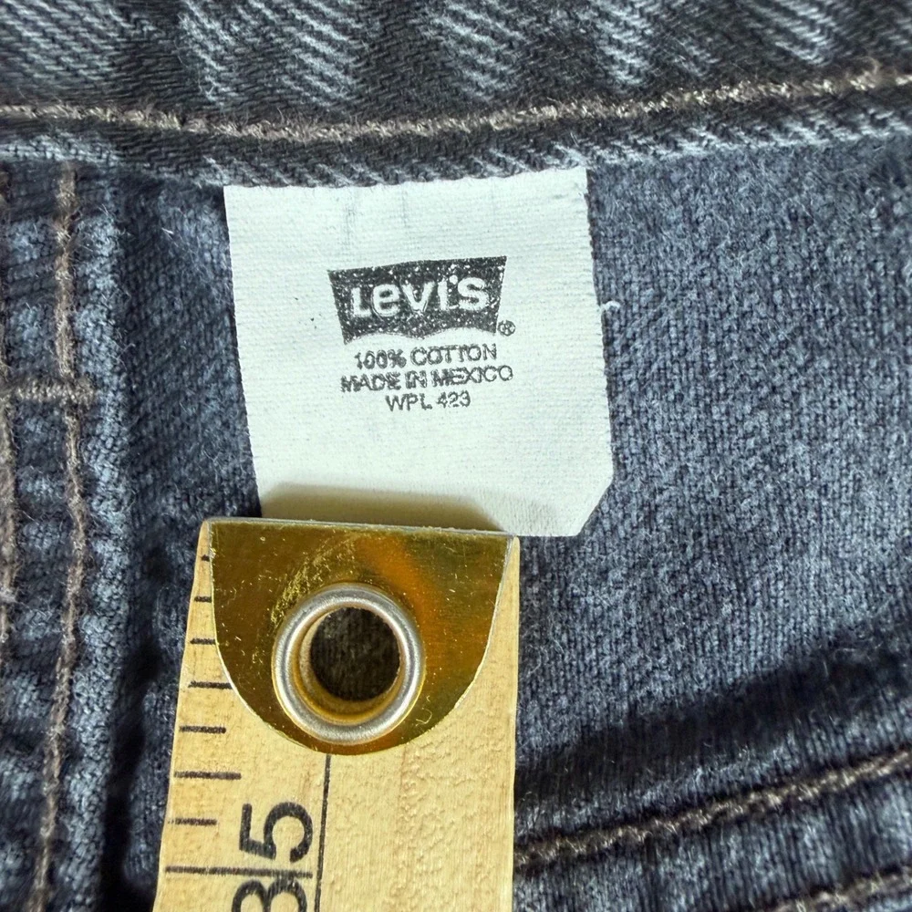 Vintage 90s Levis 501 Mens Black Straight Leg Button Fly Jeans 34x32 Mexico Made